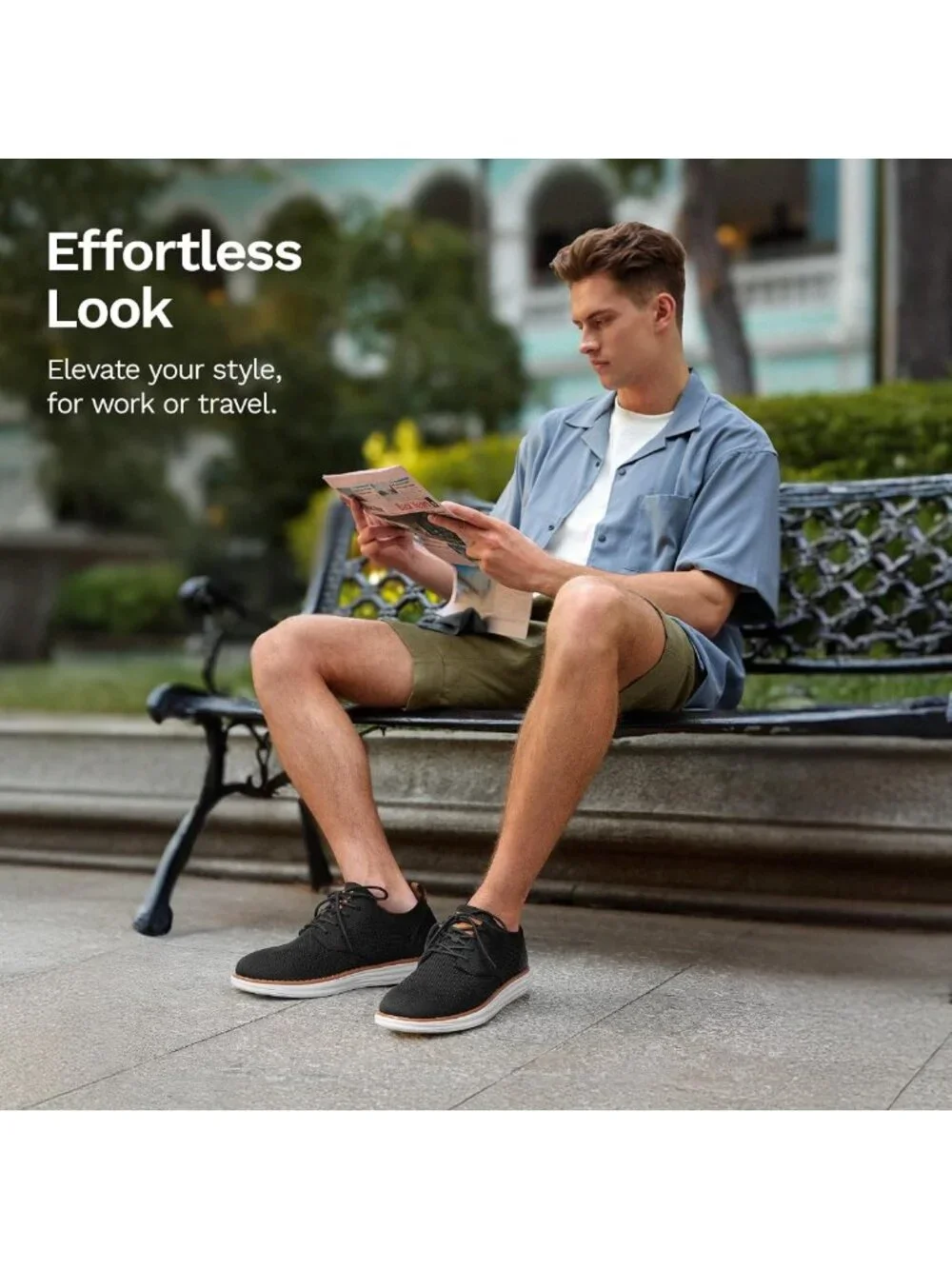 Stylish Men's KnitFlex Craft Mesh Oxfords Sneakers - Breathable, Lightweight